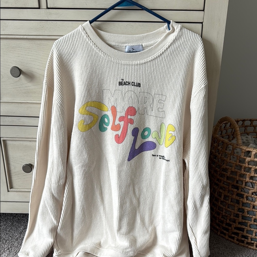 The beach club self love corded crewneck
